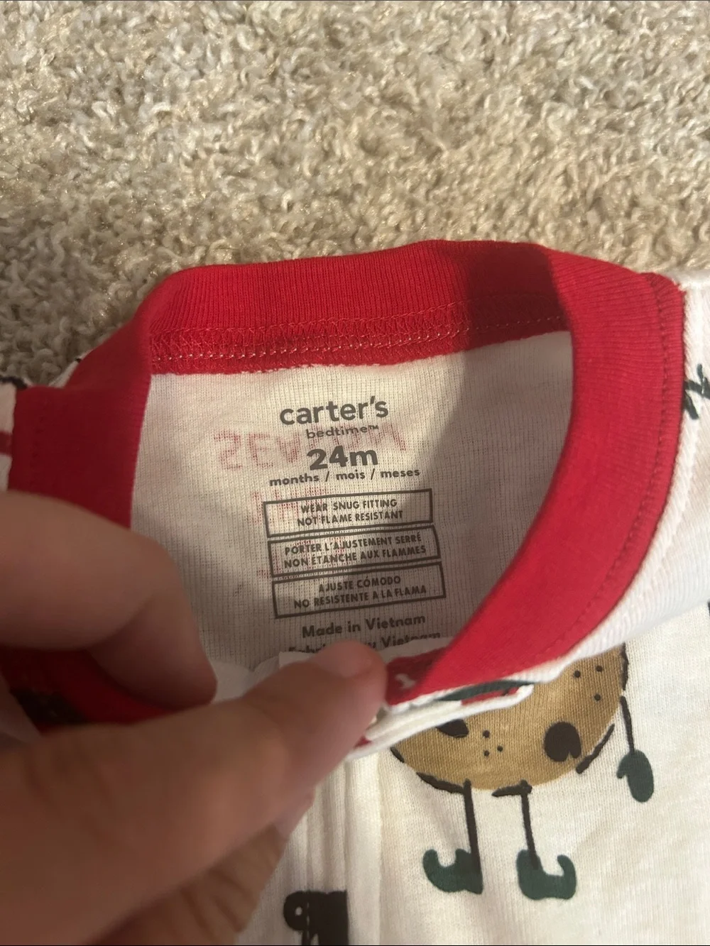 Carter's Christmas footie Pajama Set NWT